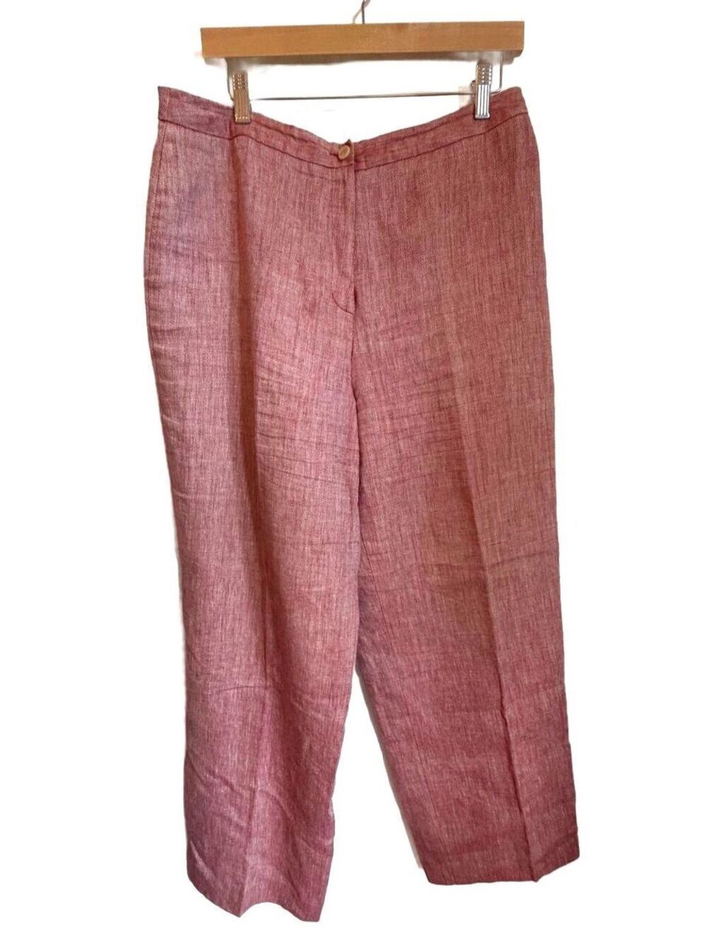 Talbots Red Irish Linen Dress Pants Size 14 Classic Trouser